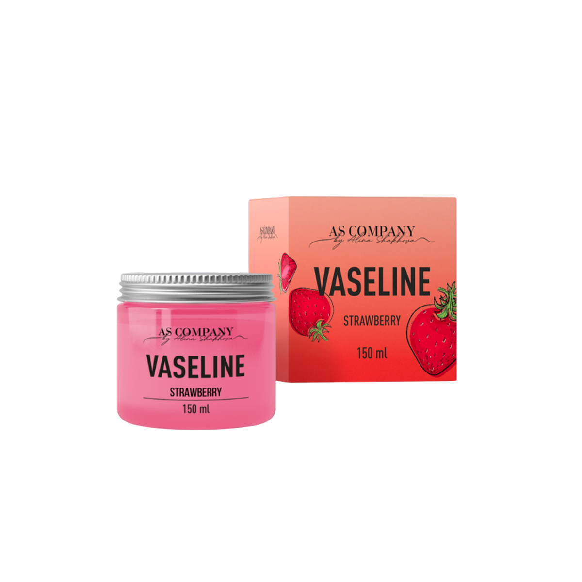 AS Company Vaseline Strawberry 150 ml pink jar with packaging, PMU and tattoo balm