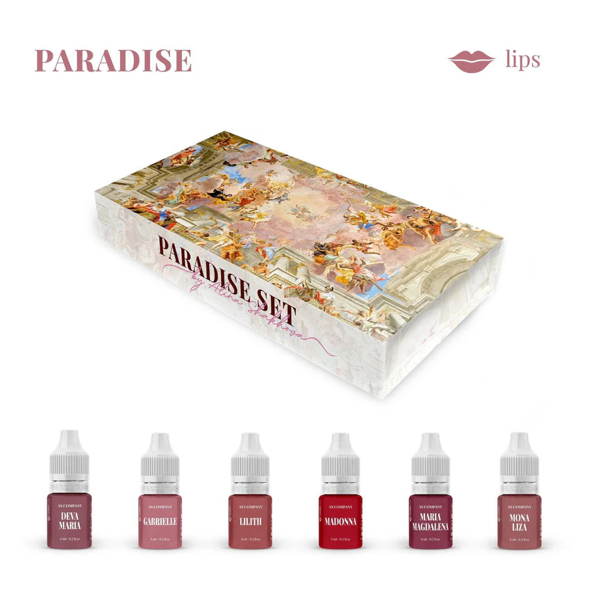 ASCompany Lip Set Paradise by Alina Shakhova – Hybrid Pigments (6 pcs x 6 ml)