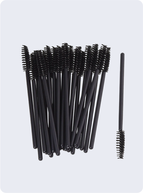Black disposable brow brushes, 100 pcs