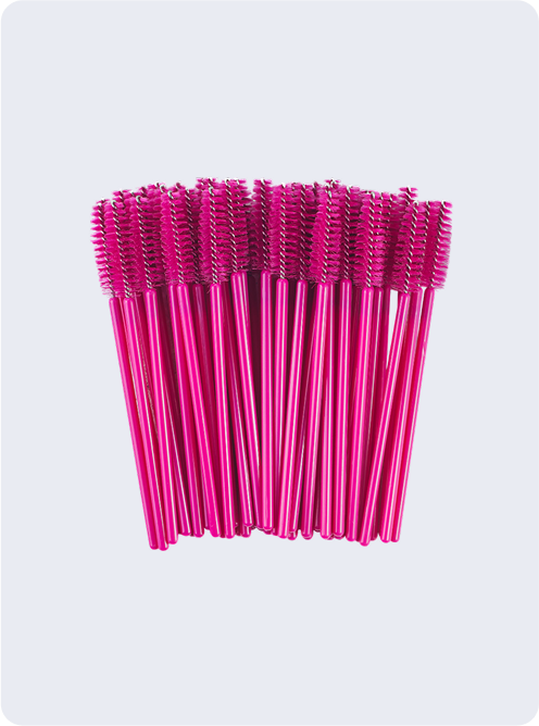 Burgundy disposable brow brushes, 100 pcs