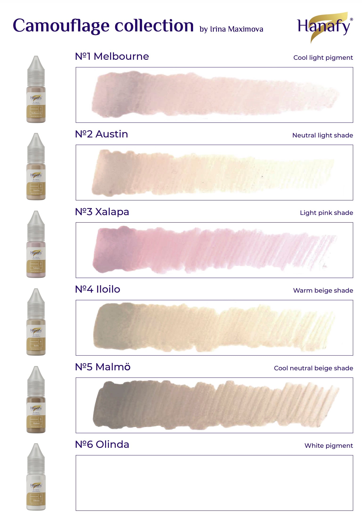 Hanafy Camouflage Set by Irina Maximova – Hybride Correctie Pigmentcollectie (6 tinten)