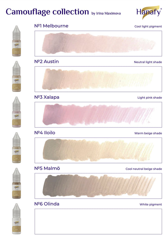 Hanafy Camouflage Set by Irina Maximova – Hybrid Correction Pigment Collection (6 Shades)