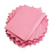 Bag of 125 pink dental bibs (lap cloths) for PMU treatments