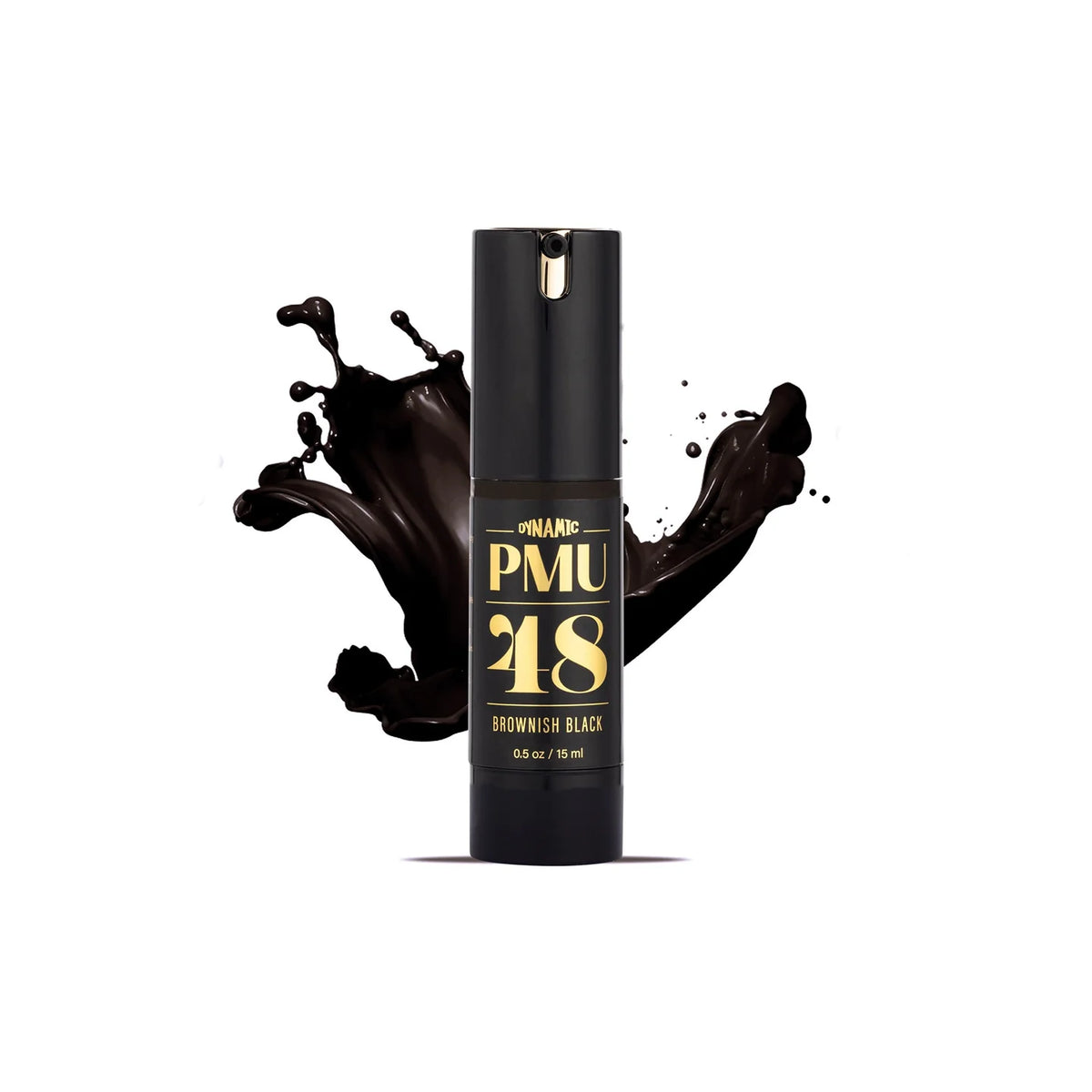 Dynamic PMU 48 Brownish Black brow pigment 15 ml bottle with ink colour