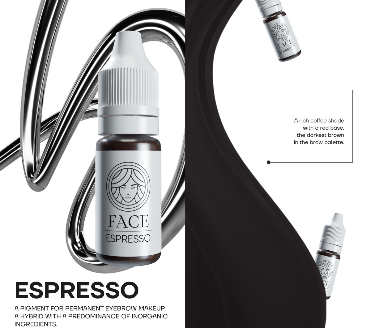 FACE Espresso wenkbrauwpigment op de wenkbrauwen, permanente make-up