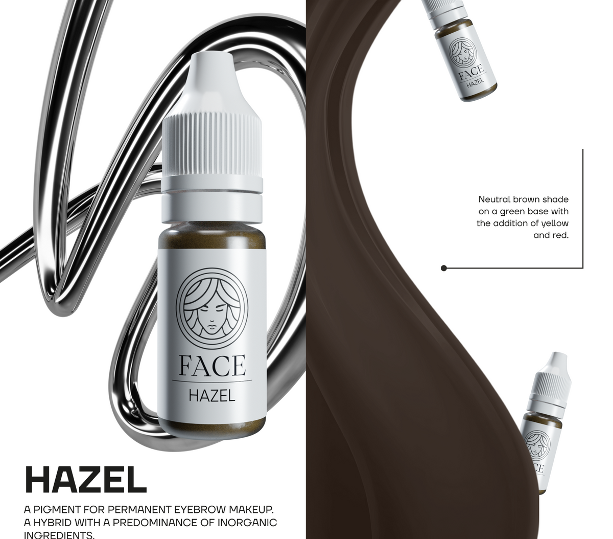 Hazel shade from the FACE Hybrid brow pigment range