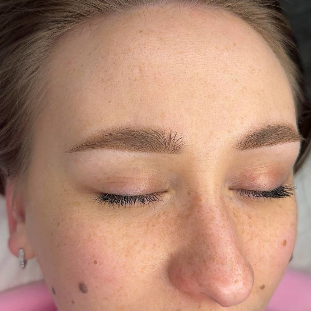 Healed brow PMU with a FACE Hazel and Brick pigment mix
