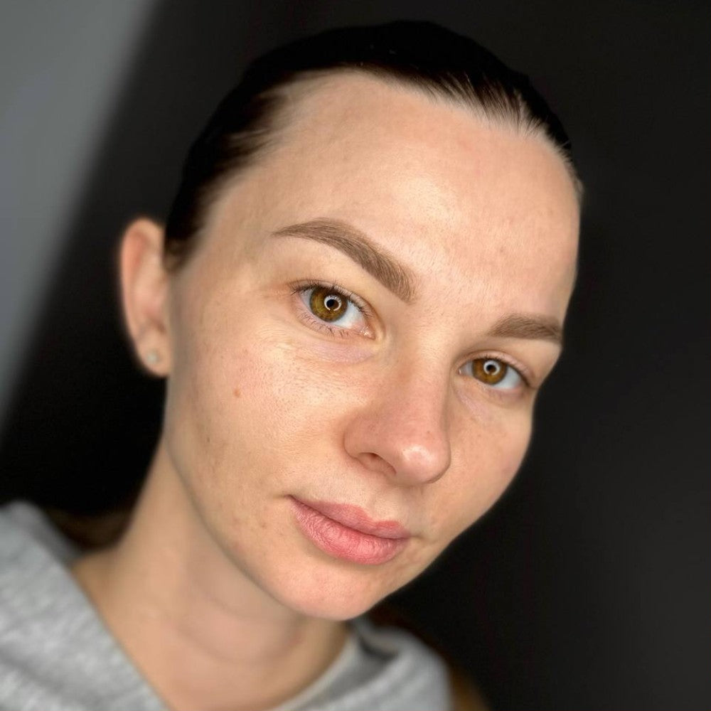 Healed brow PMU with a FACE Hazel, Mocco and Brick pigment mix