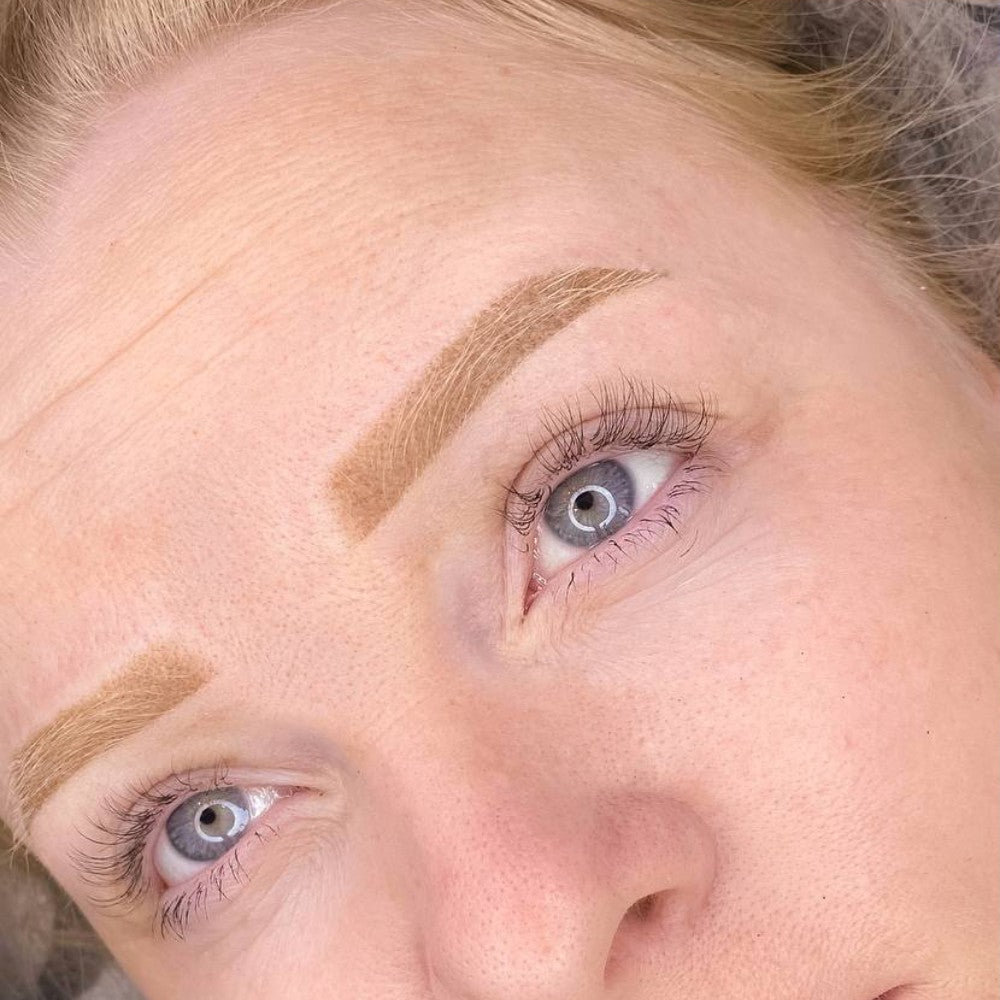 Brow PMU with FACE Sandy Hybrid brow pigment used pure