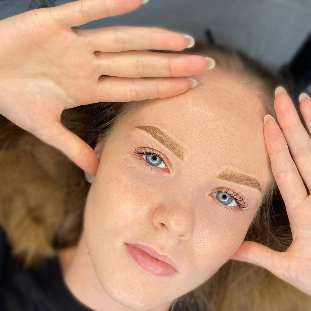 Brow PMU with a FACE Sandy and Hazel pigment mix