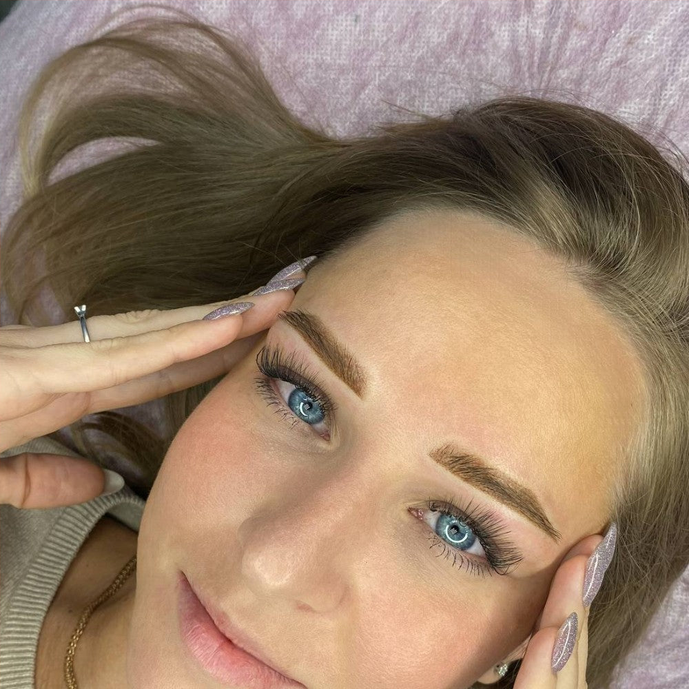 Brow PMU with a FACE Sandy, Hazel and Cinnamon pigment mix