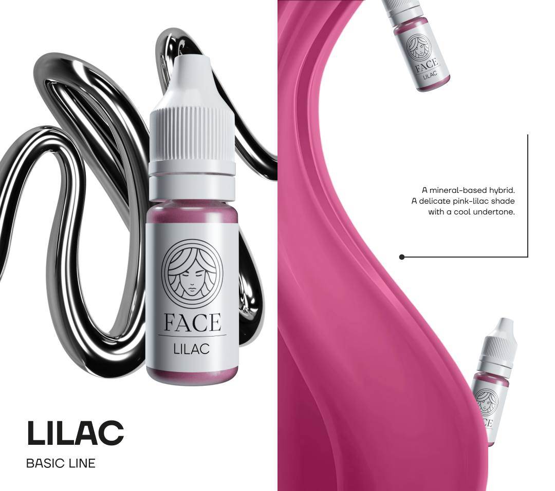 FACE Lilac Hybrid-Lippenpigment auf den Lippen, Permanent-Make-up-Arbeit