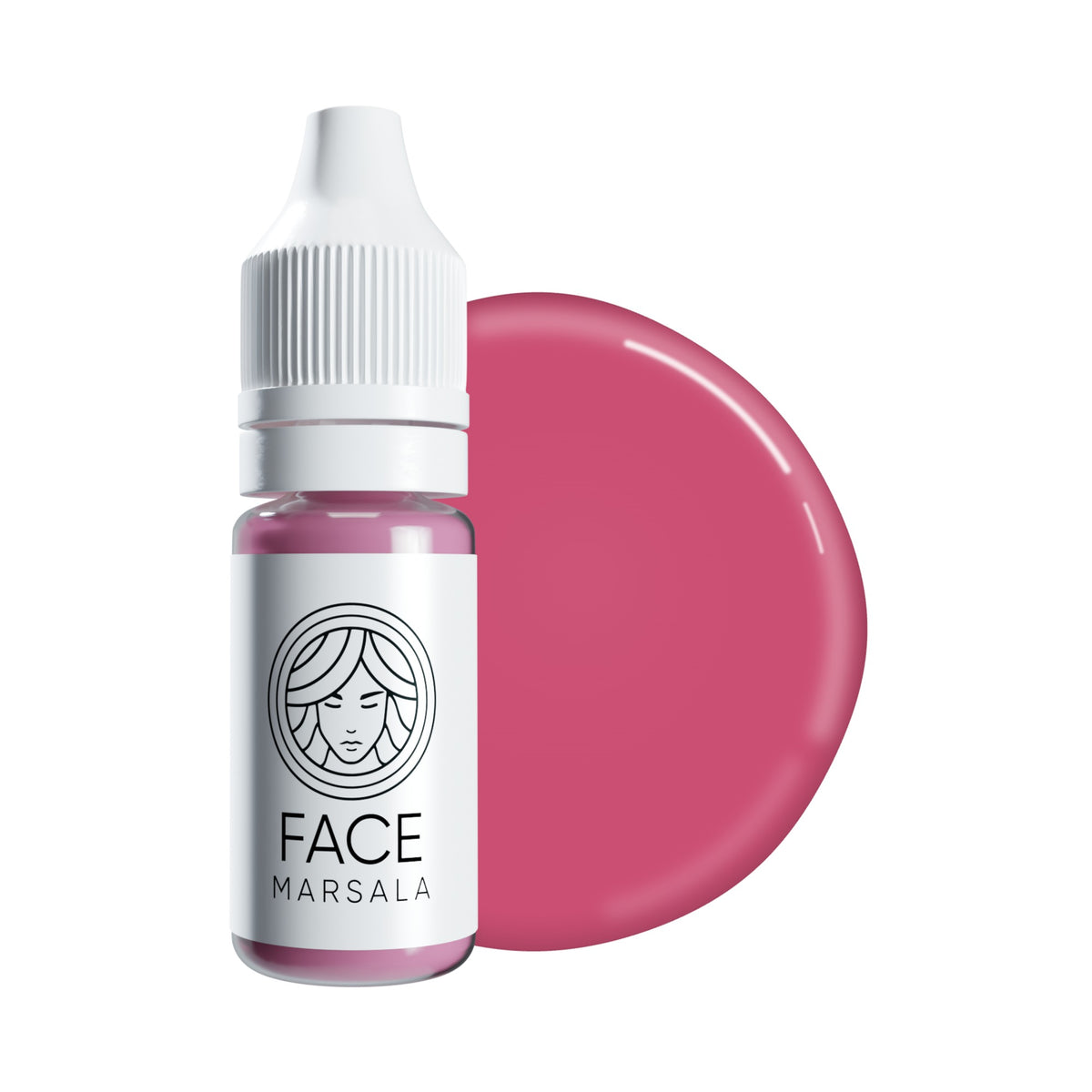 FACE Marsala Hybrid Lippen-PMU-Pigment, Flasche mit Farbtropfen
