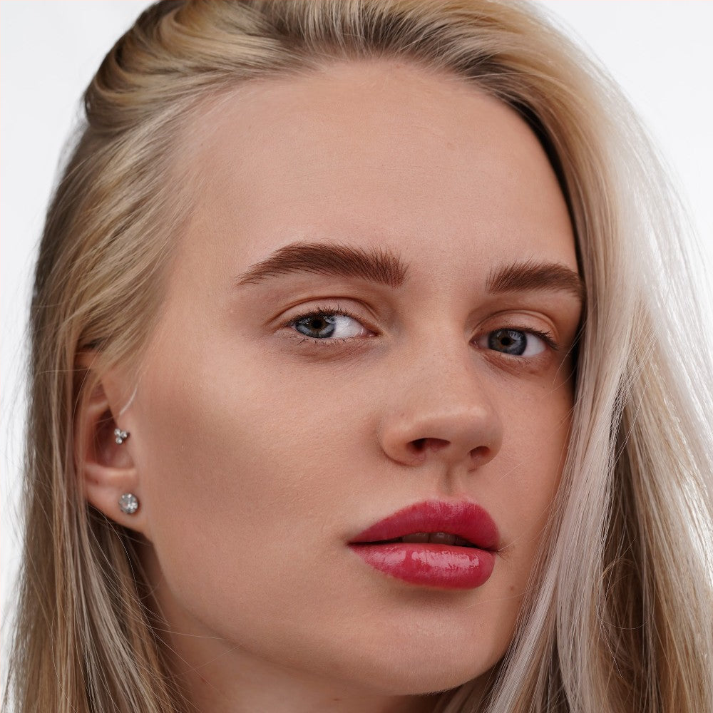 Brow PMU with a FACE Mineral Dark and Gold mix