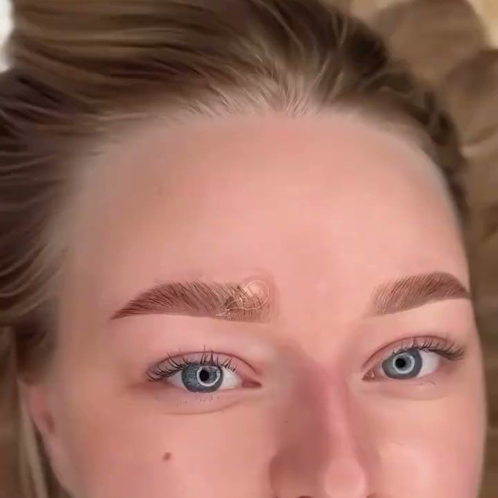Brow PMU with a FACE Mineral Blonde, Medium and Gold mix