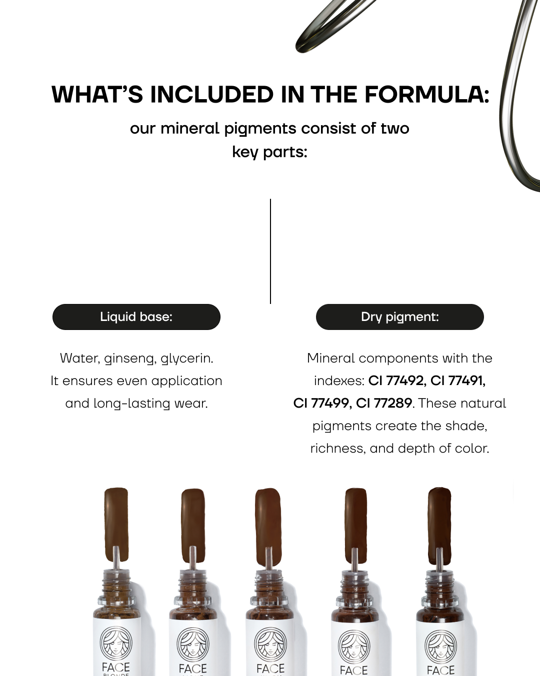 FACE Mineral Line brow pigments and correctors, product information 2 of 5