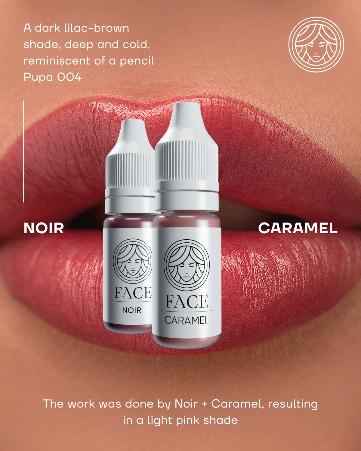 Lippen-PMU mit FACE Noir und Caramel Hybrid-Lippenpigmenten