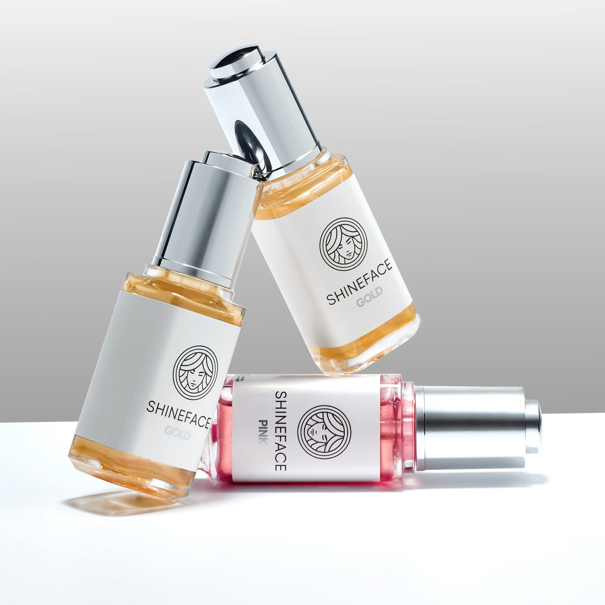 FACE ShineFace Gold photo oil with ShineFace Pink, dropper bottles
