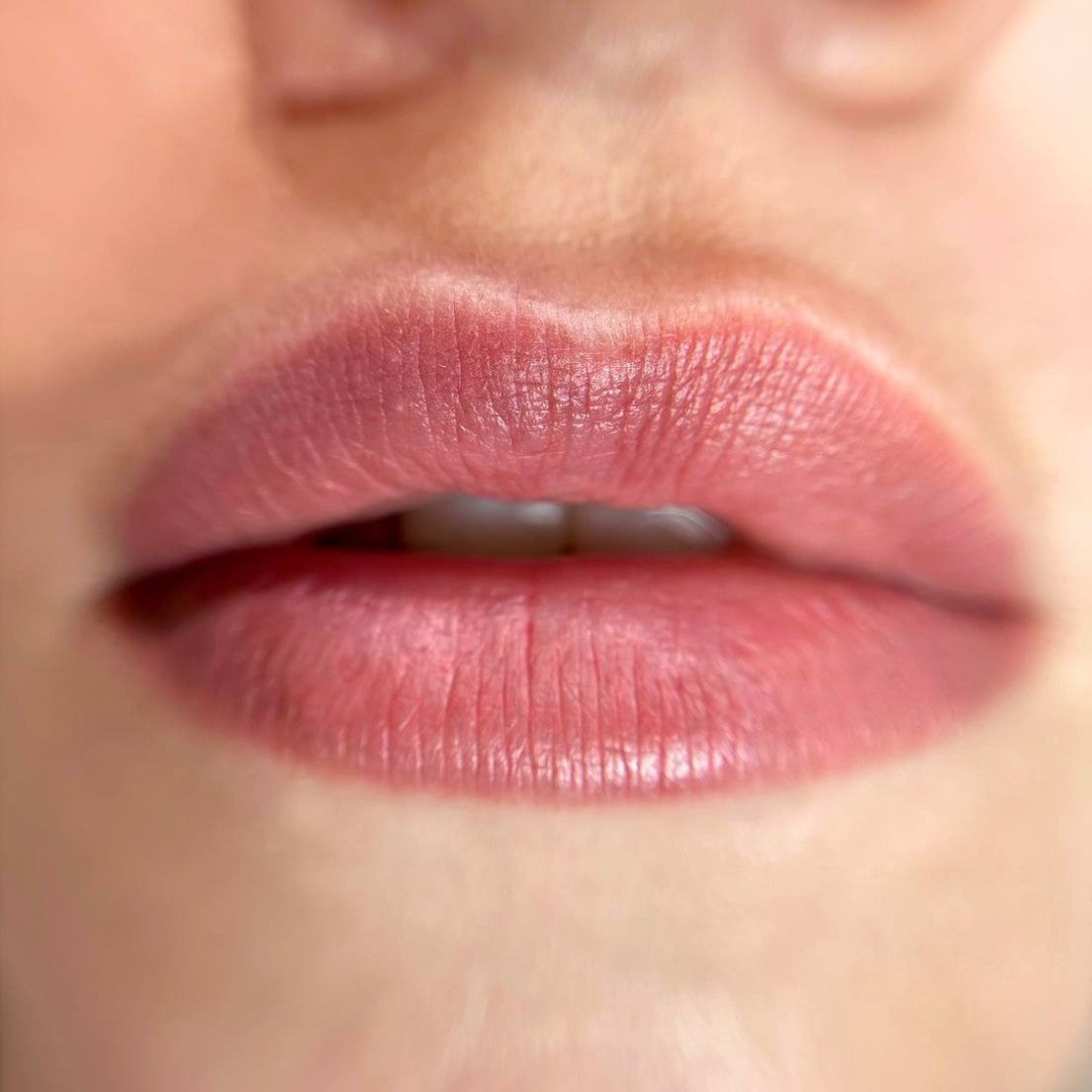 Healed lip blush with a FACE Caramel, Megan and Toffee pigment mix