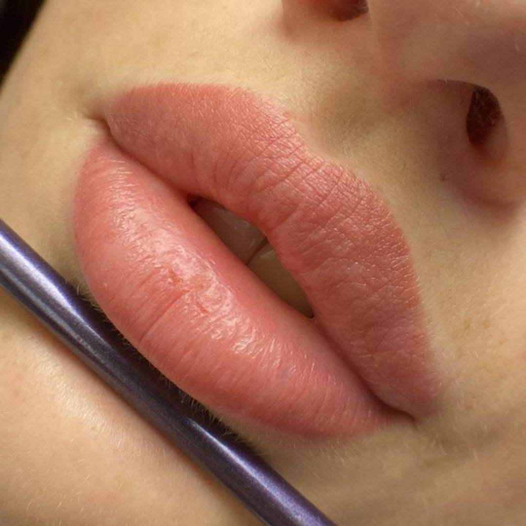 Healed lip PMU with a FACE Caramel, Shayk, Carrie and Toffee pigment mix