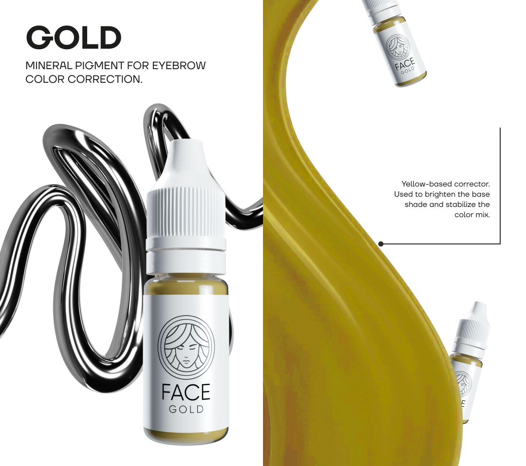 gold mineral pigment face for permanent make up