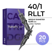Hanafy 40/1 RLLT 0,40 mm Round Liner PMU-Nadelkartuschen, Box mit 20 Stück
