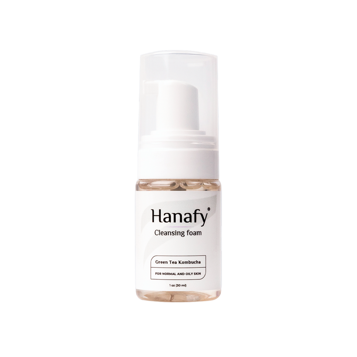 Hanafy Cleansing Foam bottle on a light grey background
