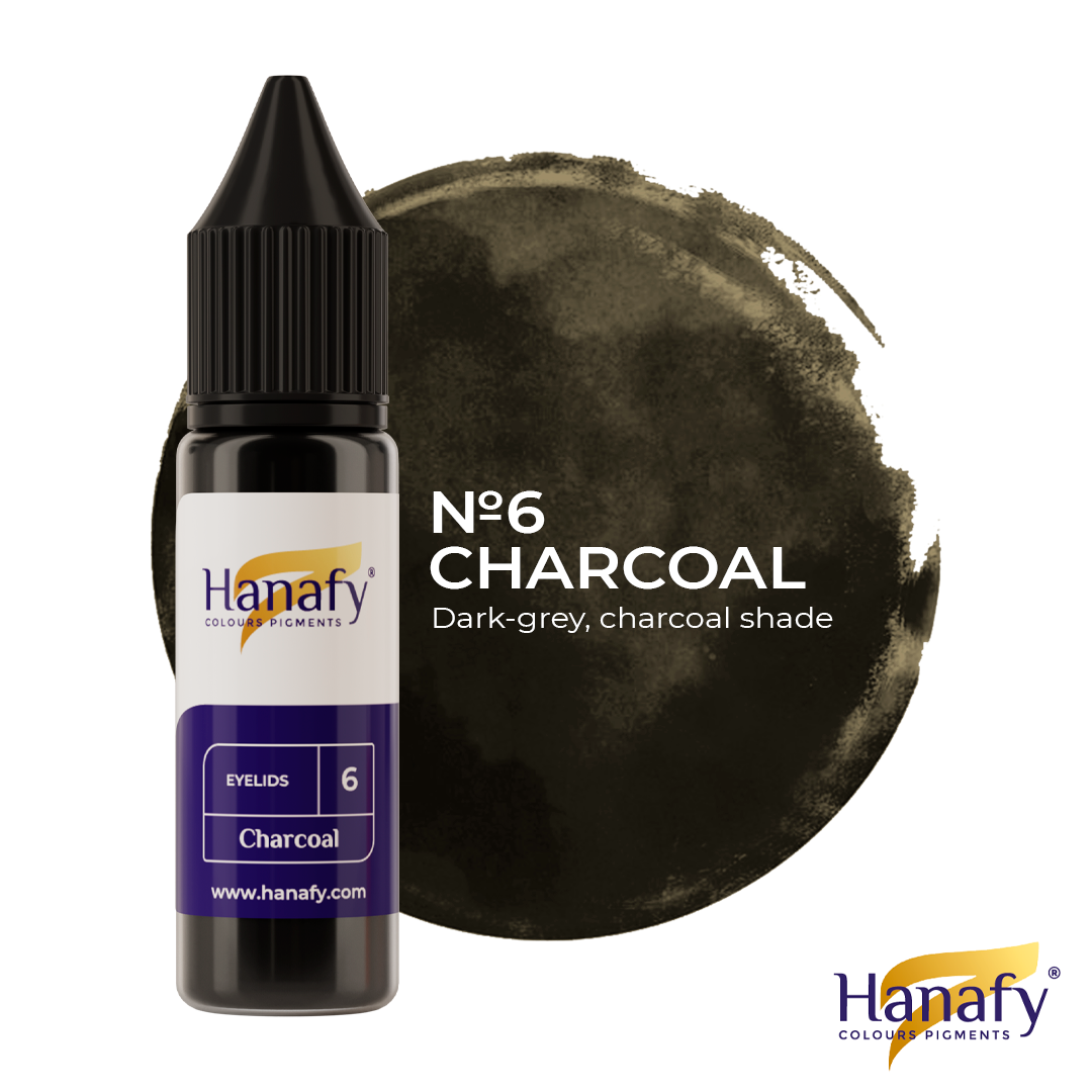 Hanafy pigment voor oogleden No.6 Charcoal, flesje eyelinerpigment