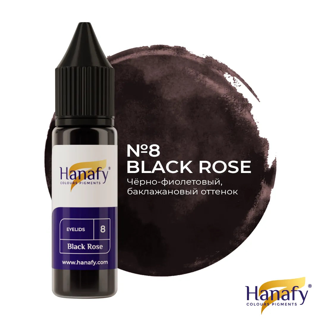Hanafy Pigment for Eyelids No.8 Black Rose, eyeliner pigment bottle