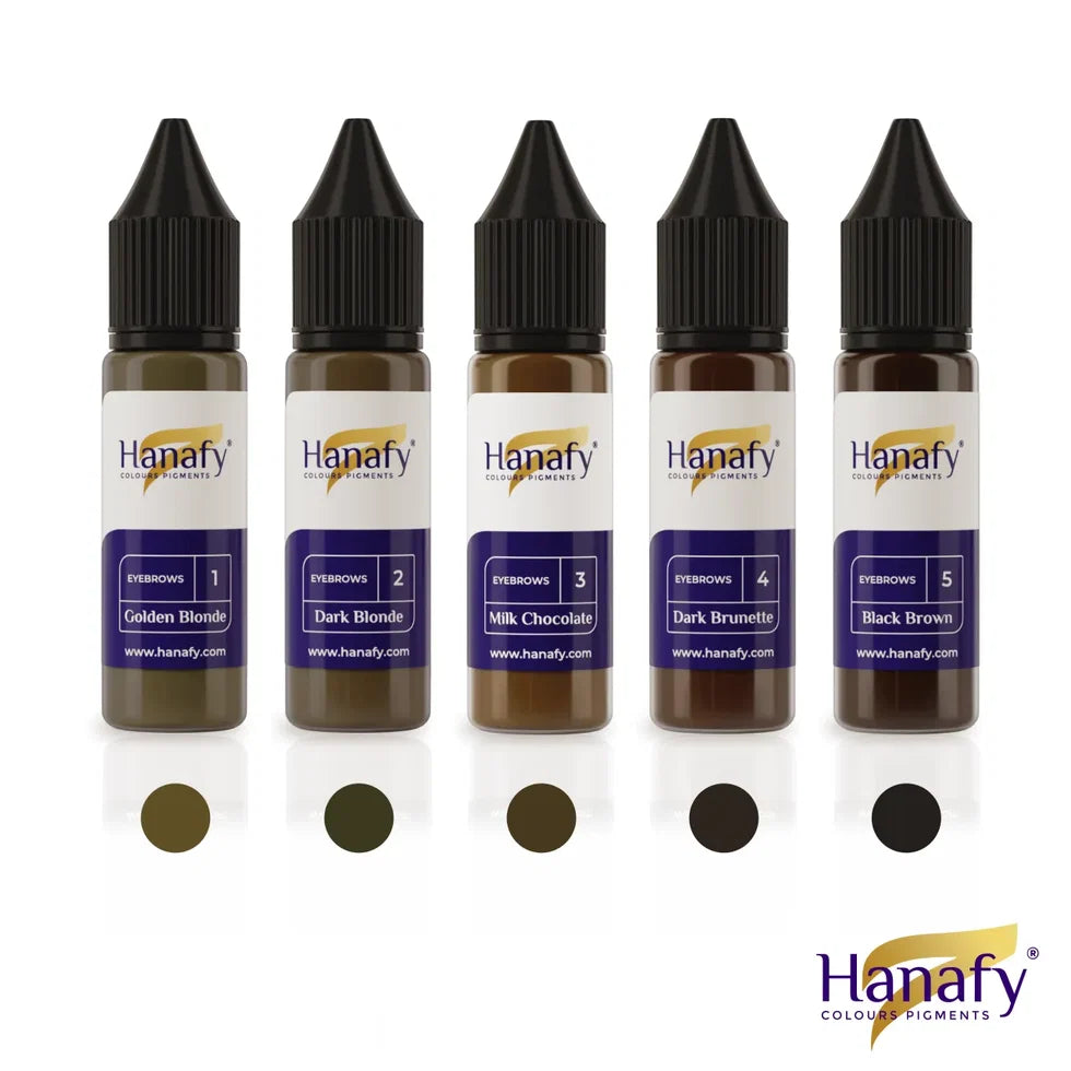 Hanafy Main Eyebrows set, 15 ml brow pigment bottles