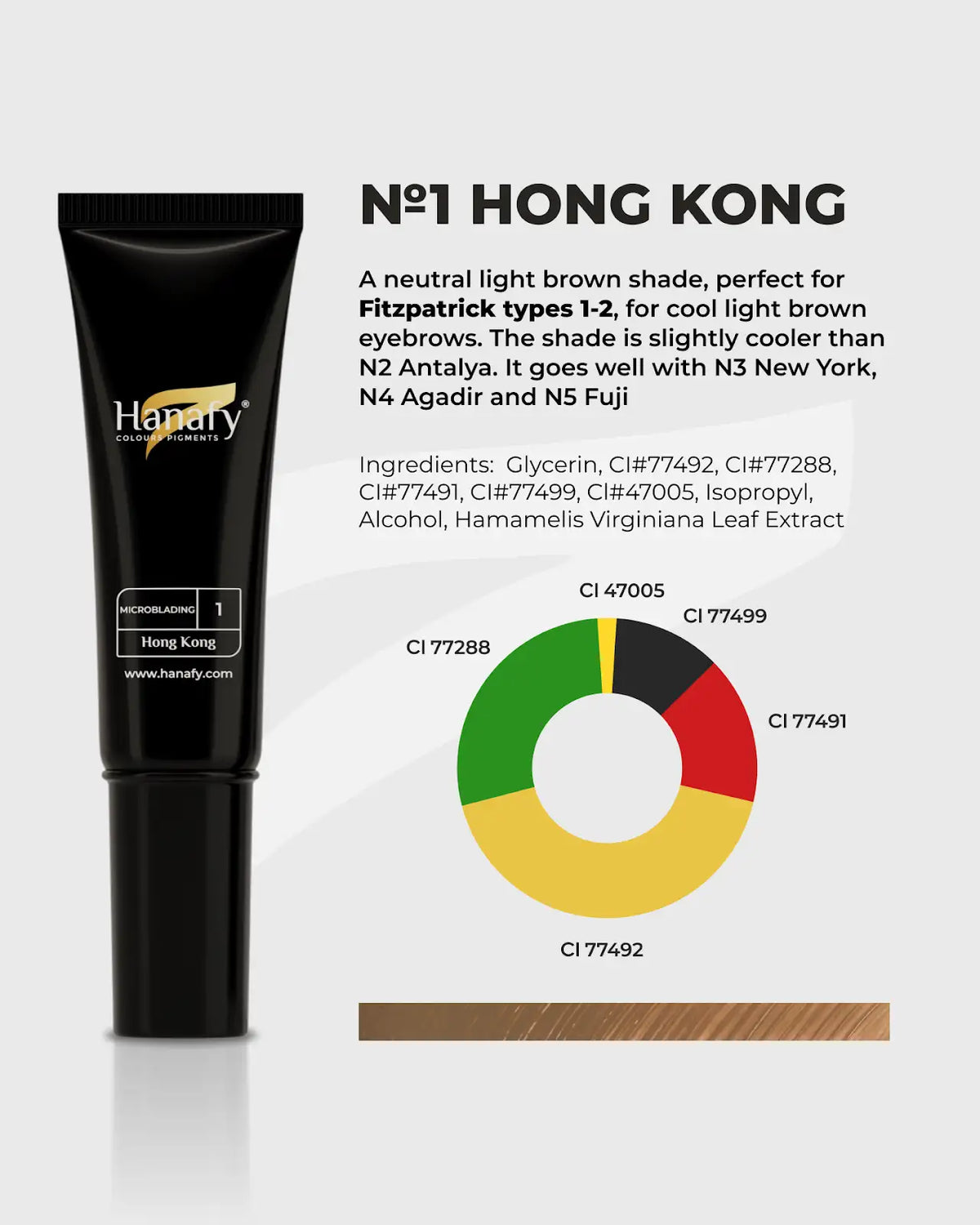 Hanafy Microblading No.1 Hong Kong brow pigment, product detail