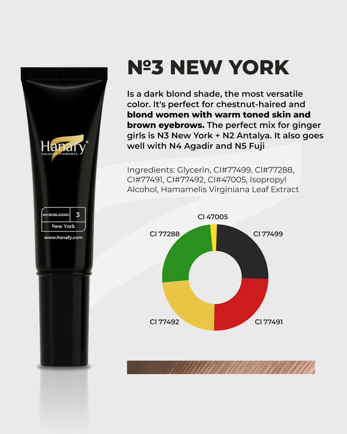 Hanafy Microblading No.3 New York brow pigment, product detail
