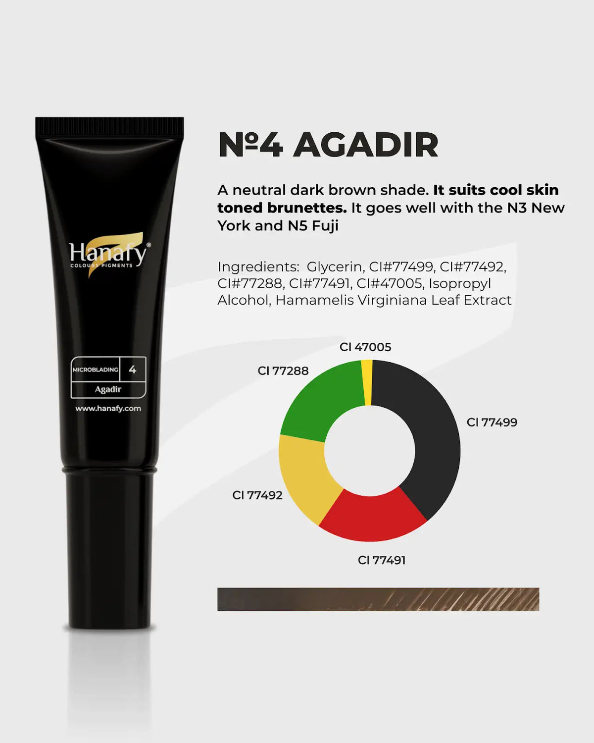 Hanafy Microblading No.4 Agadir brow pigment, product detail