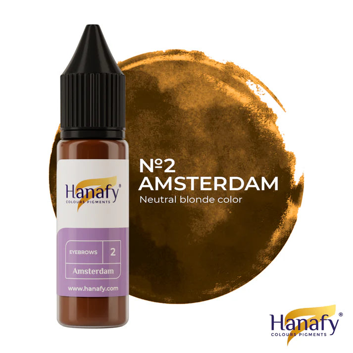Hanafy Mineral Pigment for Eyebrows No.2 Amsterdam, brow pigment bottle