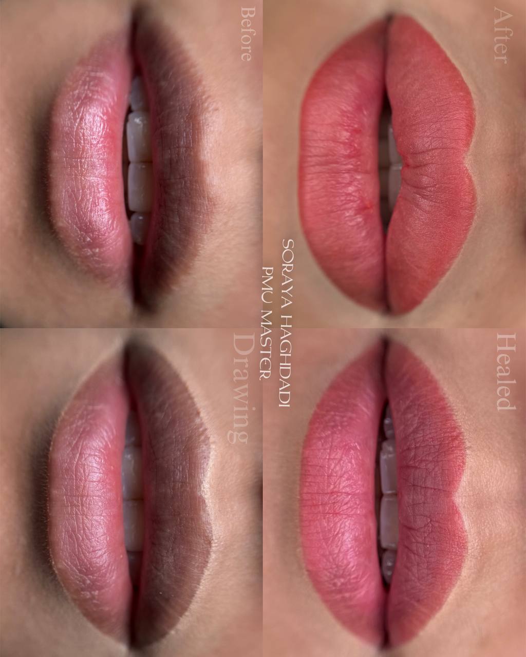 Lips done with Hanafy Peach and Strawberry lip pigments