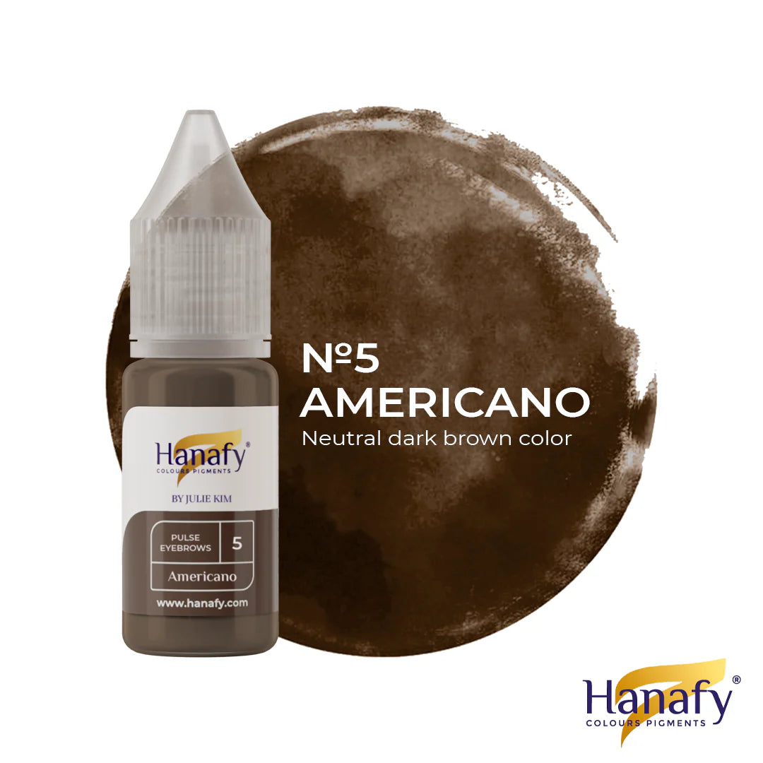 Hanafy Pulse No.5 Americano hybrid brow pigment by Julie Kim, bottle