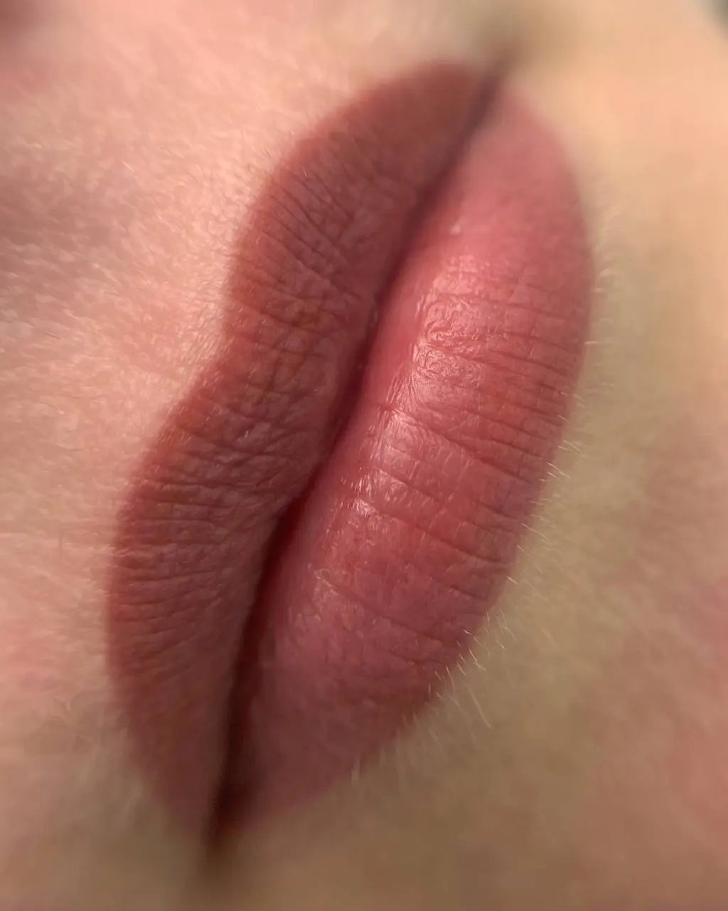 Close-up of lips with Hanafy Red Earth lip pigment