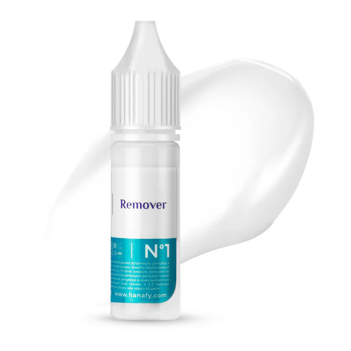 Hanafy Remover No.1 Alkaline Formula for PMU and tattoo pigment removal, bottle