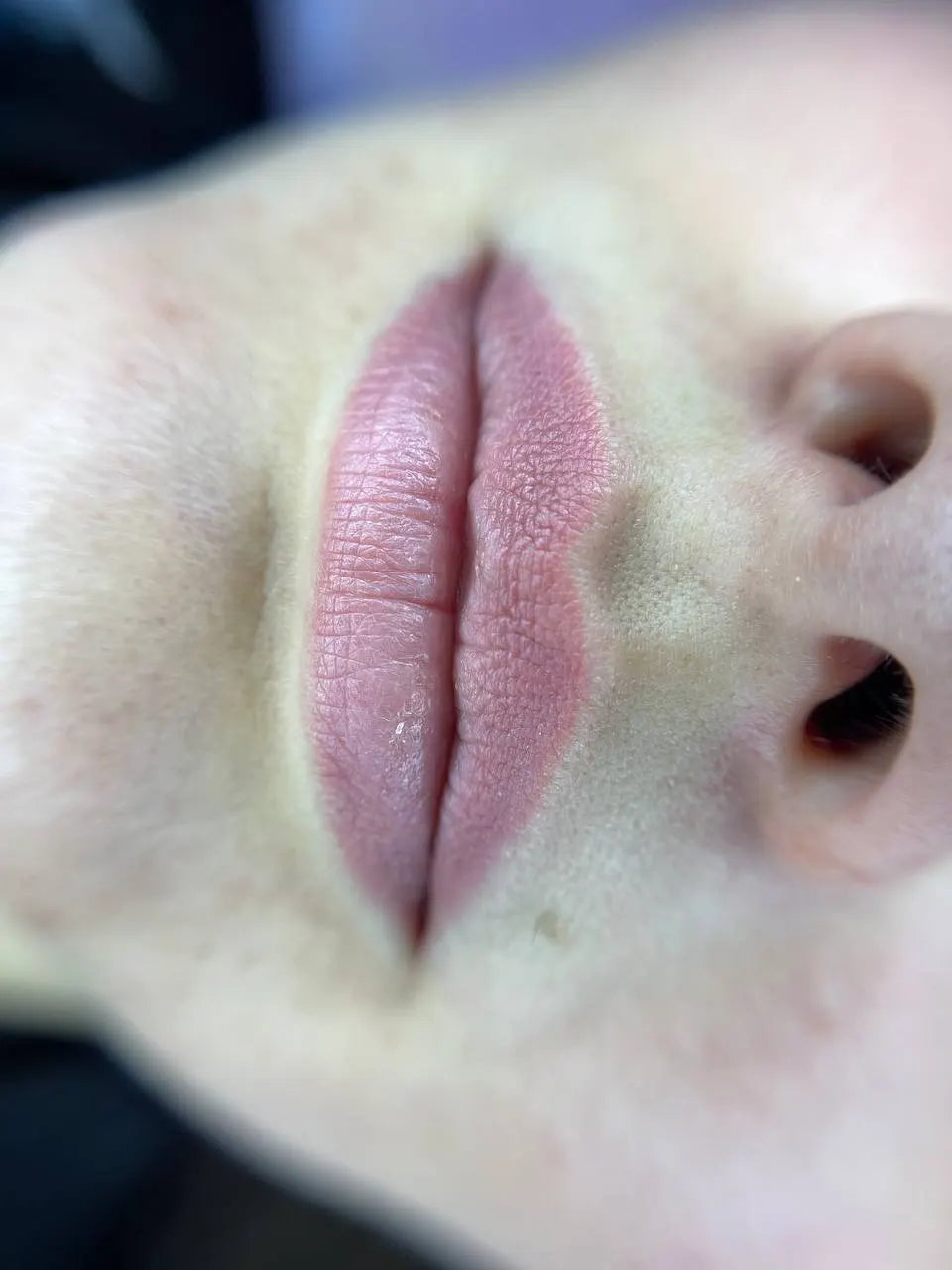 PMU lips done with Hanafy Soft Beige lip pigment