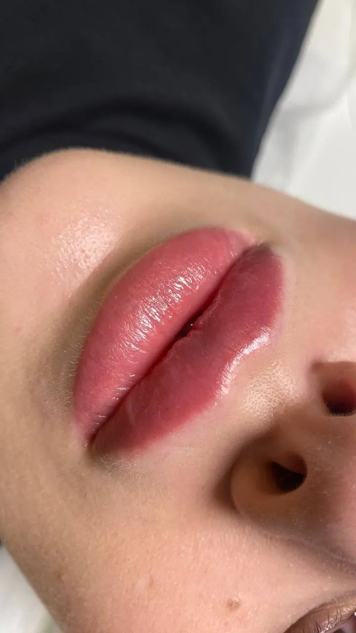 Close-up of a person's lips with a blurred background hanafy Rose Raspberry lips