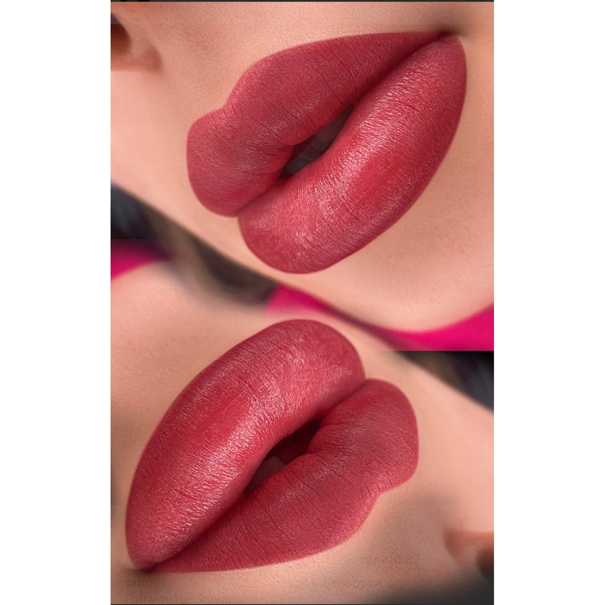 Lip blush with a FACE Cosmopolitan and Charlotte pigment mix