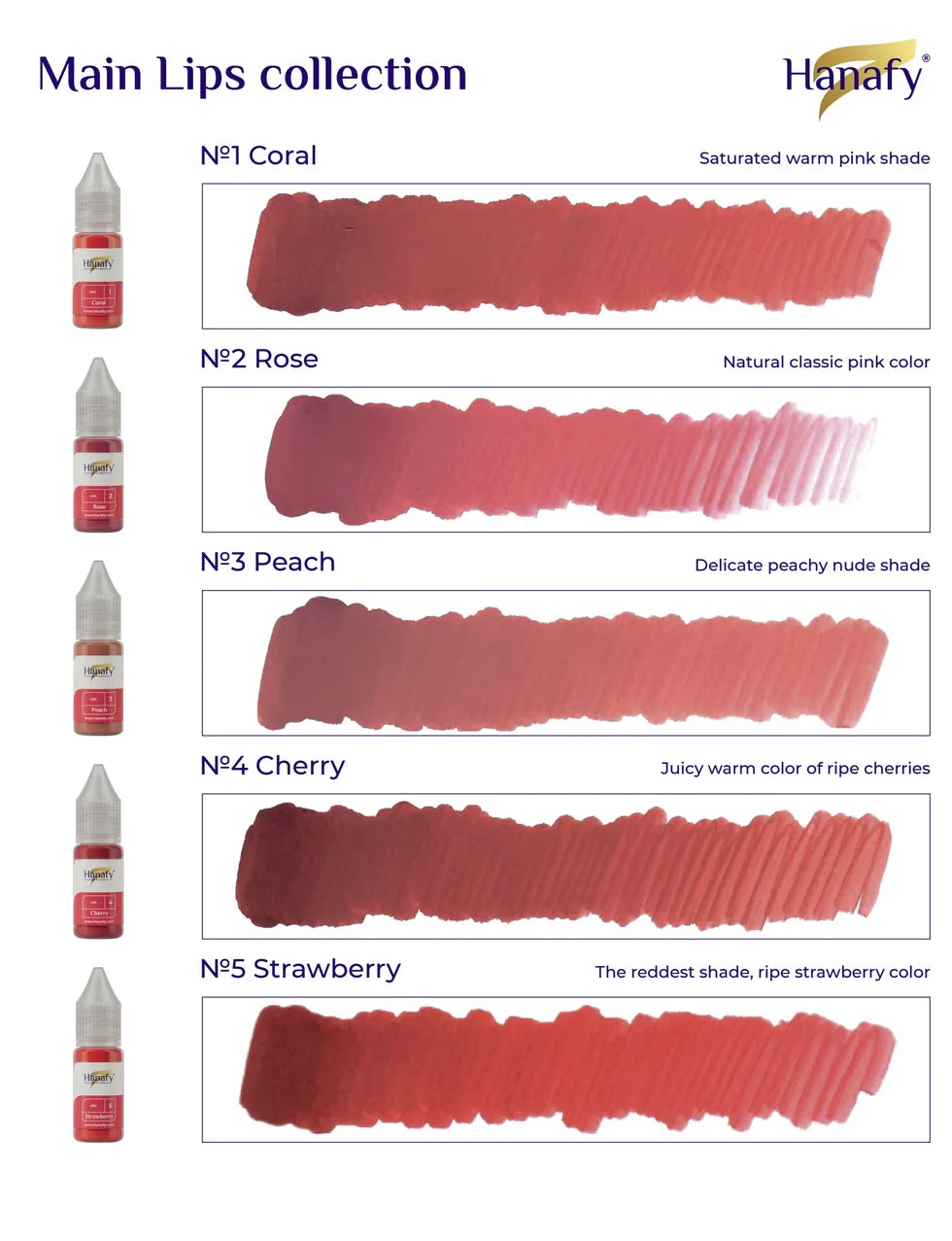 Hanafy Set Lips Main Collection – 10 Hybridpigmente
