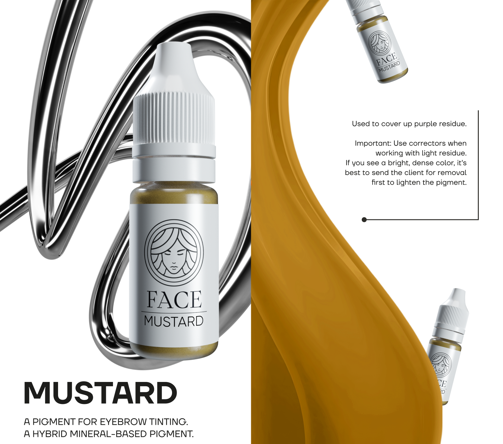 mustard pigment corrector for brows pmu 