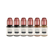 Perma Blend Luxe Ready Set Go pre-modified brow pigment set, 6 bottles of 15 ml