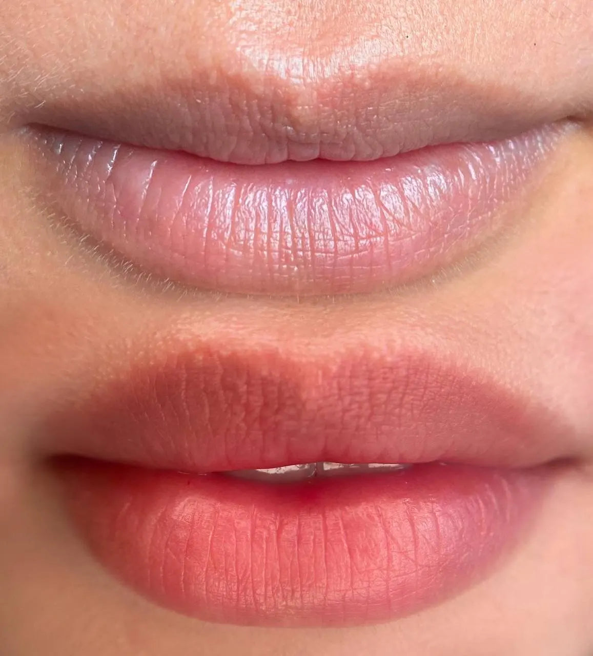 peach lips permanent make up healed hanafy