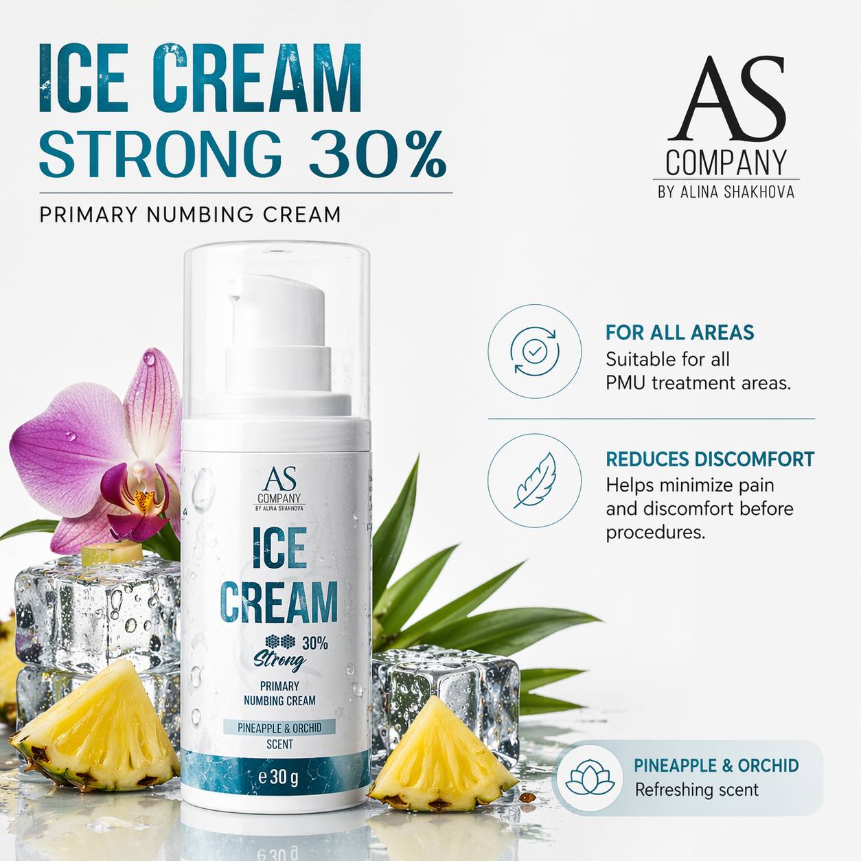 AS Company ICE CREAM Strong 30% (Cooling Cream) 30 g – Primary PMU Anesthetic