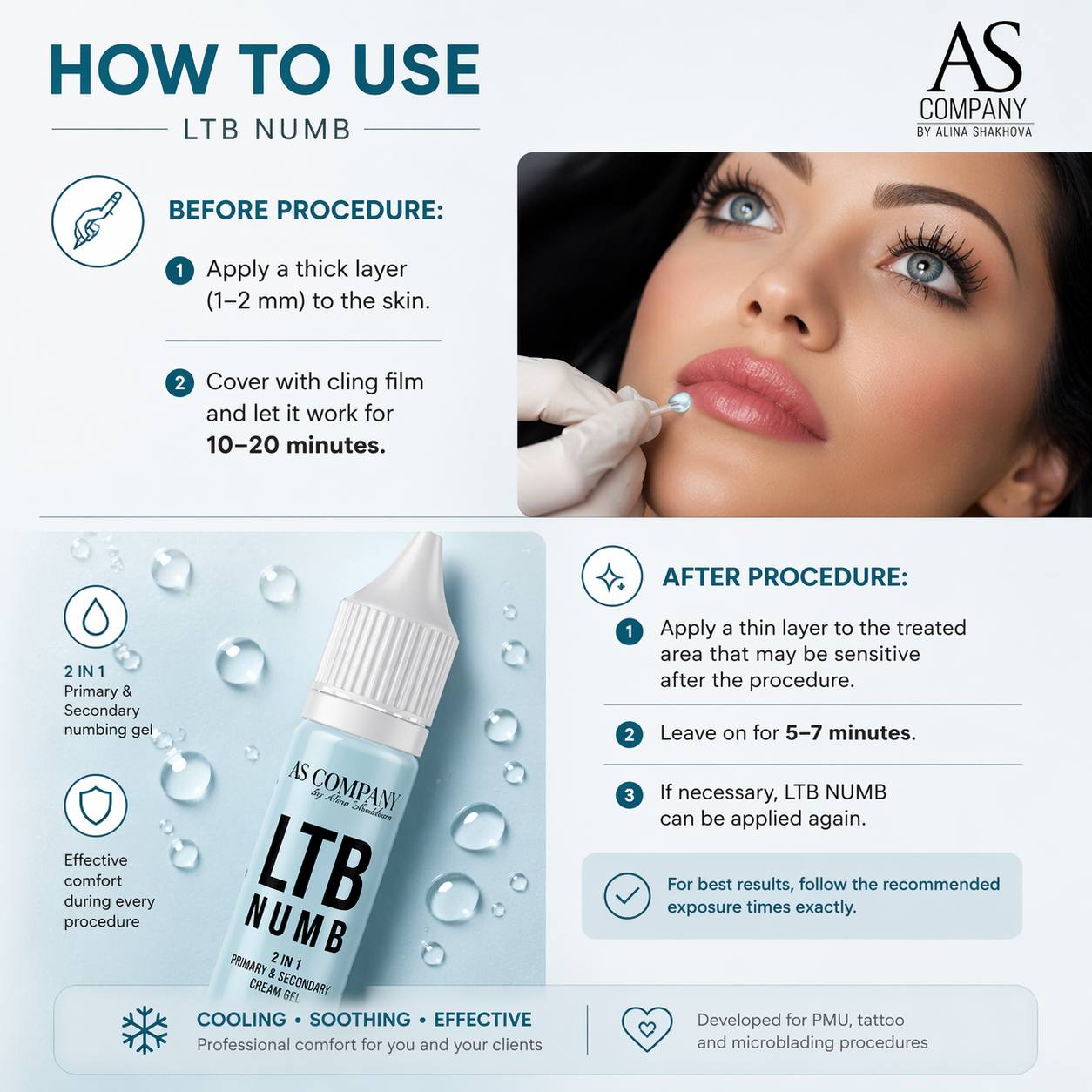 ASCompany LTB NUMB / 2 in 1 (Cooling primary cream and secondary gel), 33 ml