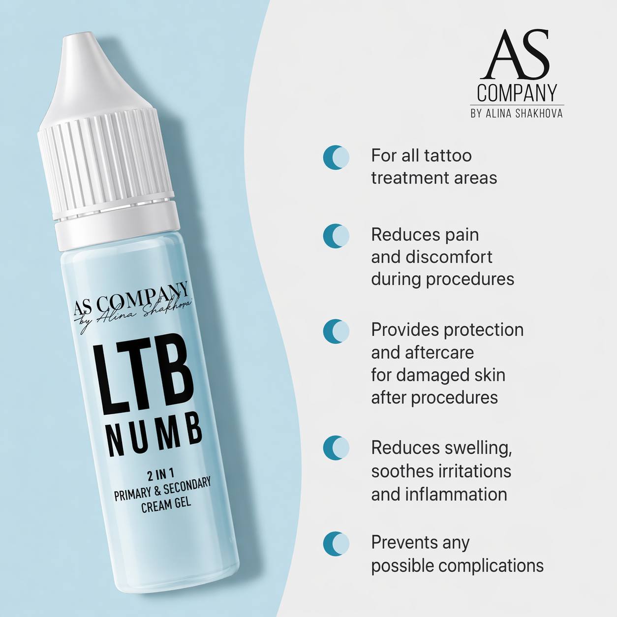 ASCompany LTB NUMB / 2 in 1 (Cooling primary cream and secondary gel), 33 ml