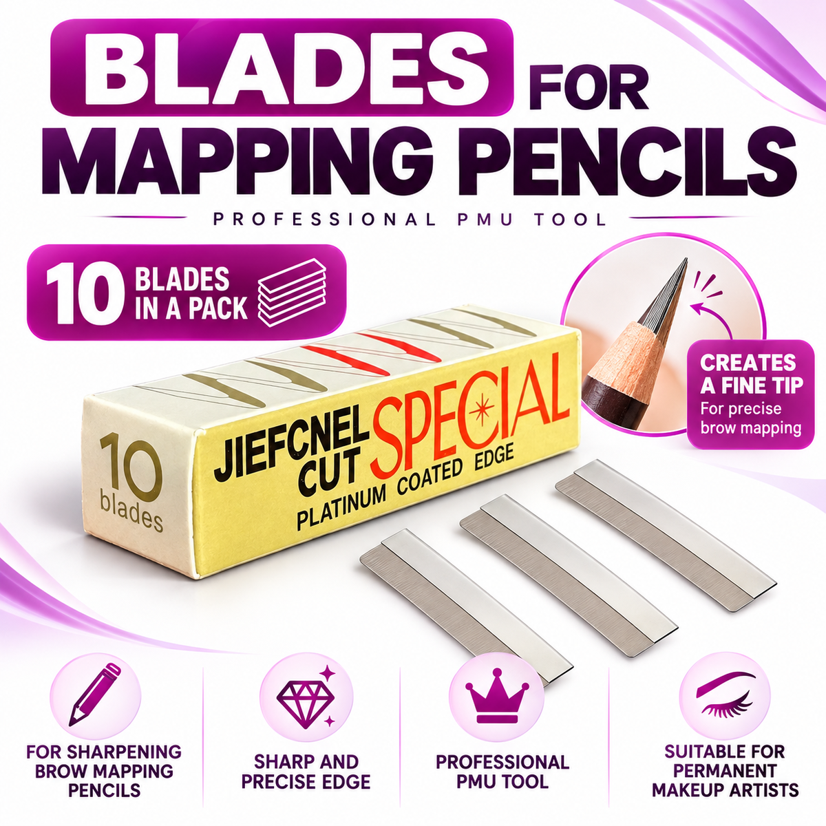 PMU mapping pencil sharpening blades, pack of 10, promotional image