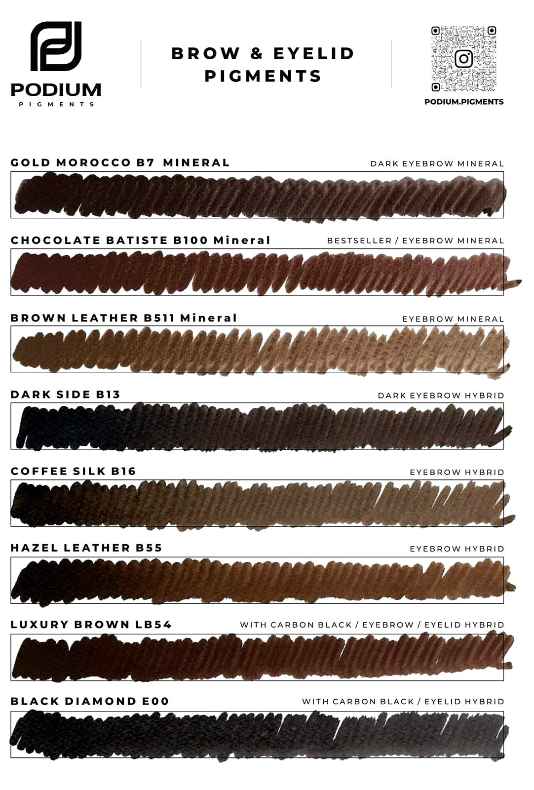 PODIUM Coffee Silk B16 6 ml – Wenkbrauwpigmenten